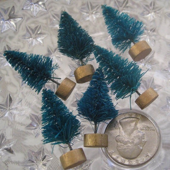 6 tiny bottle brush miniature christmas trees by 6 tiny bottle brush miniature christmas trees by