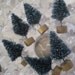 6 Tiny Snowy Bottle Brush Miniature Christmas Trees 1.5 Inches Tall