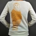 SALE MEDIUM Cream Owl Sweatshirt Eco Fleece Gold Owl Print Bird Feather Woodland Spring Fashion
