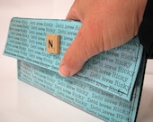 You PICK wording, card stock and scrabble tile personalized clutch wallet.  UNDER 15   Graduation. Wedding. Bridal Shower. Baby Shower.