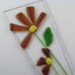 Flower Pot Plant Poke Stake - Amber Fused Glass