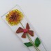 Flower Pot Plant Poke Stake - Yellow Fused Glass