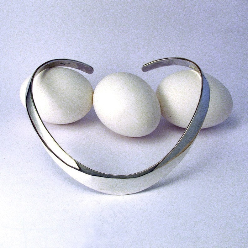 Sterling Silver Forged Collar Neckpiece