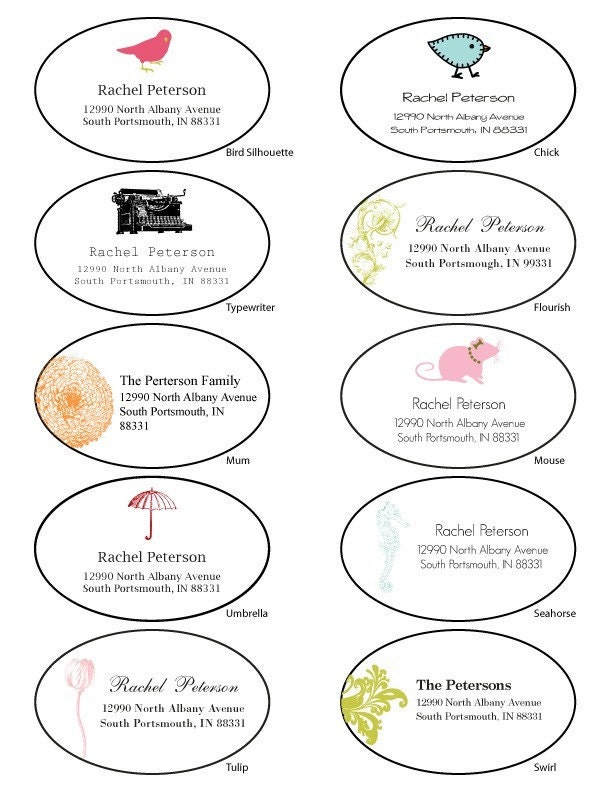 Return Address Labels - 20 Designs to CHOOSE from - (Set of 20)