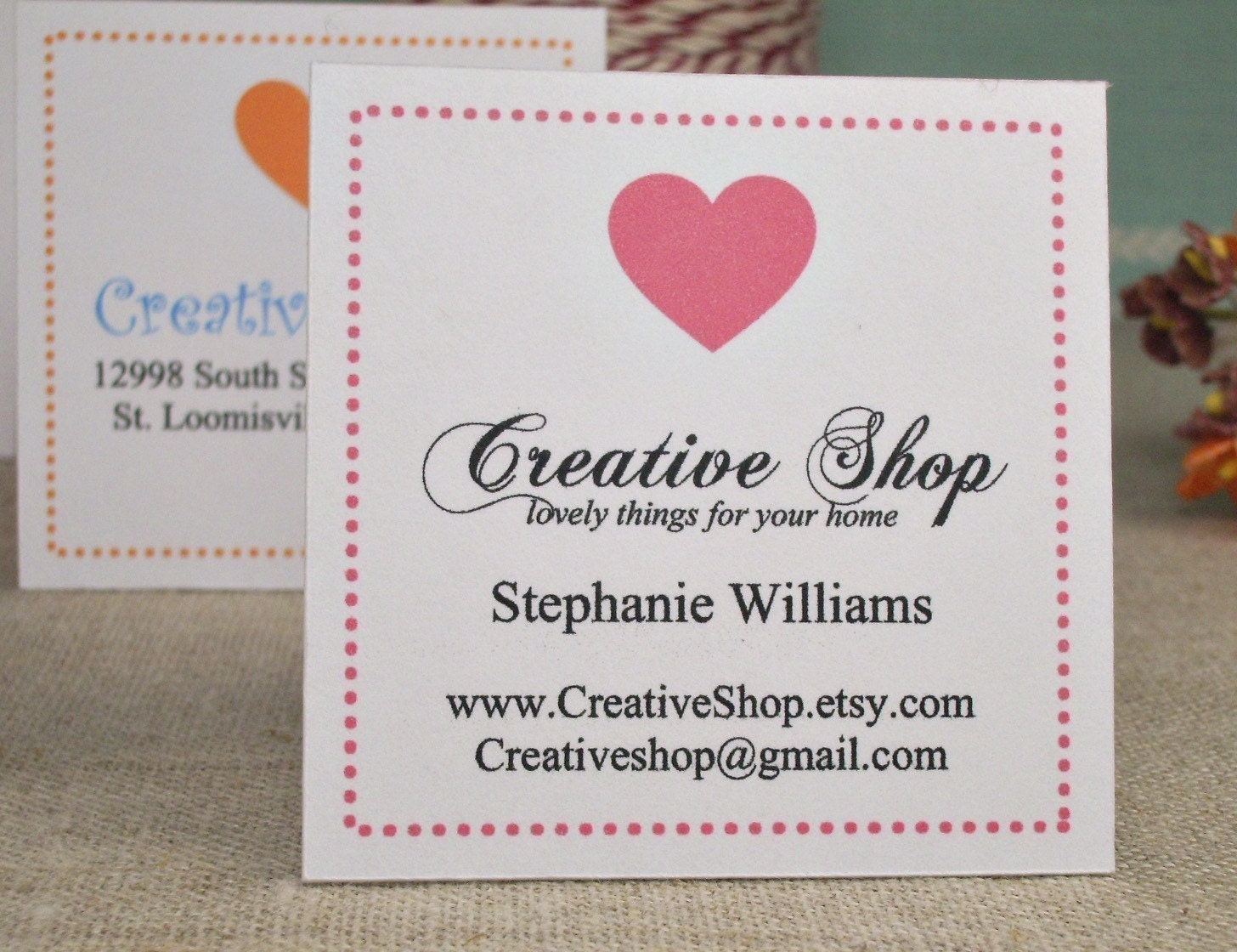 Printable - EDITABLE - Heart and Dots - Labels, Business Cards, Tags, Gift Tags, Address Labels - YOU Change the Text again and again
