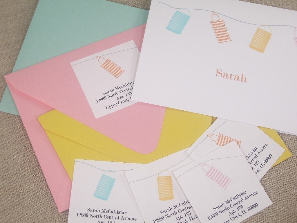 Paper Lanterns - Printable - Personalized and Editable Stationery, Labels and Gift Tags -  pdf templates - YOU can PERSONALIZE them YOURSELF