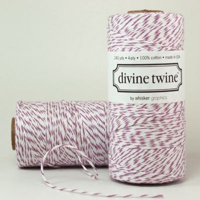 Plum Purple and White Bakers Twine - 240 yards (720 feet) - Divine Twine