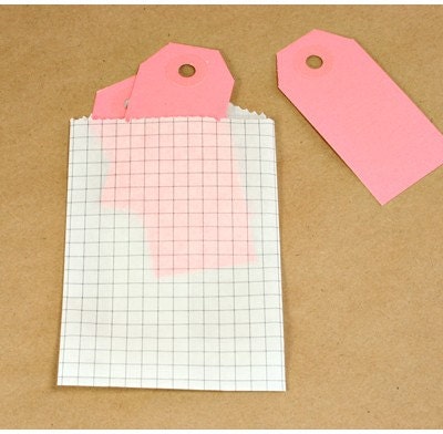 Gray Grid or Graph Paper little Bitty Bags - set of 20 - food safe - favors, treats, packaging