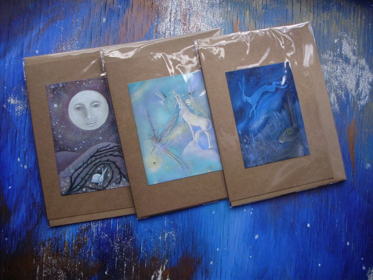3 Mixed Greeting Cards with Envelopes