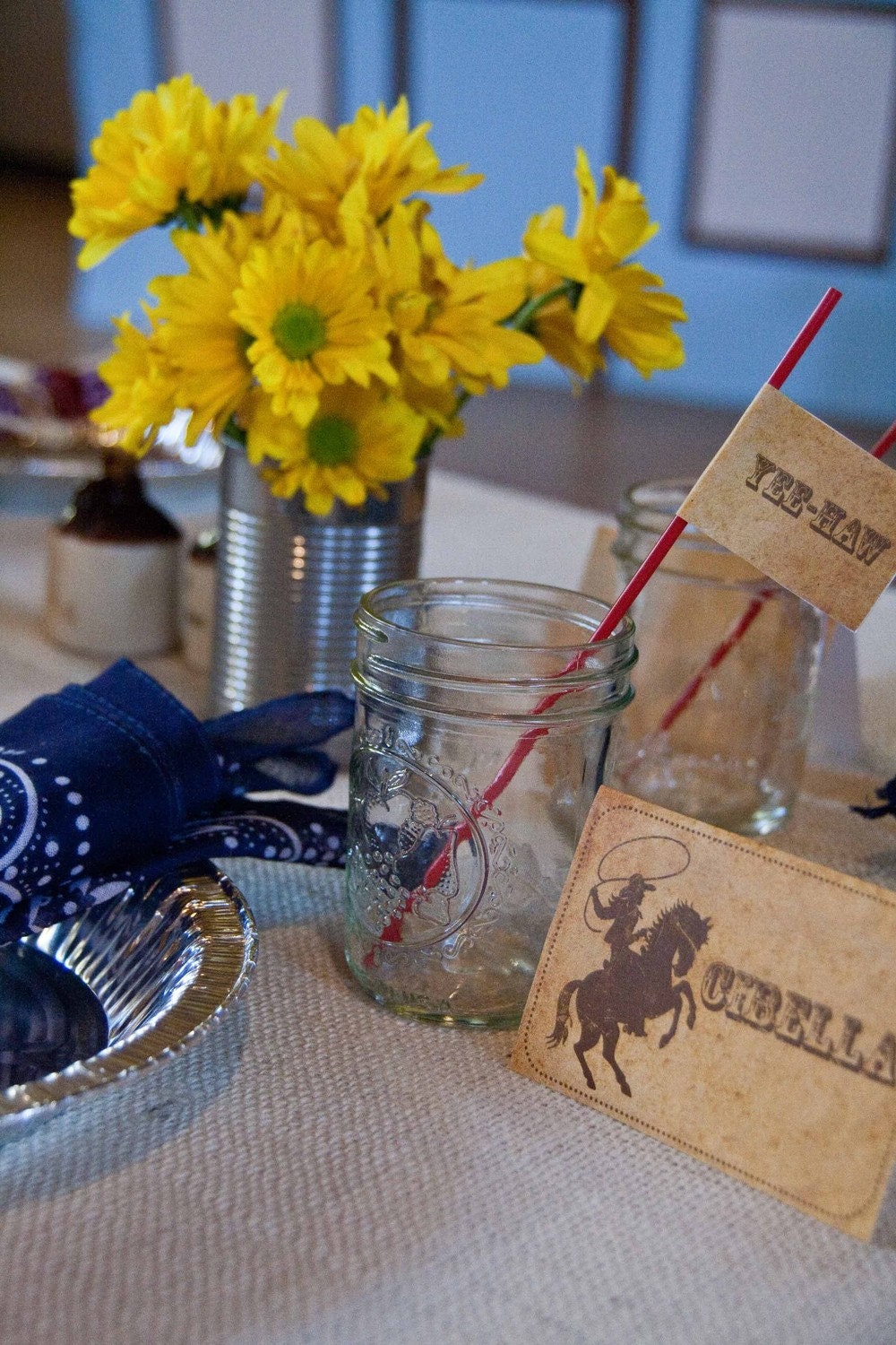 Vintage Inspired Cowboy Placecards Food Signs: Old West Cowboy Dessert Food Signs Set of 4 by Belleza e Luce Il_170x135