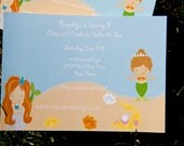 Mermaid Party Invitation Birthday Invitation set of 10 by Belleza e Luce Il_170x135