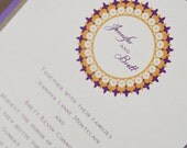 Modern Wedding Invitation Medallion Invitation Layered Purple & Gold Frame Set of 50 by Belleza e Luce Il_170x135