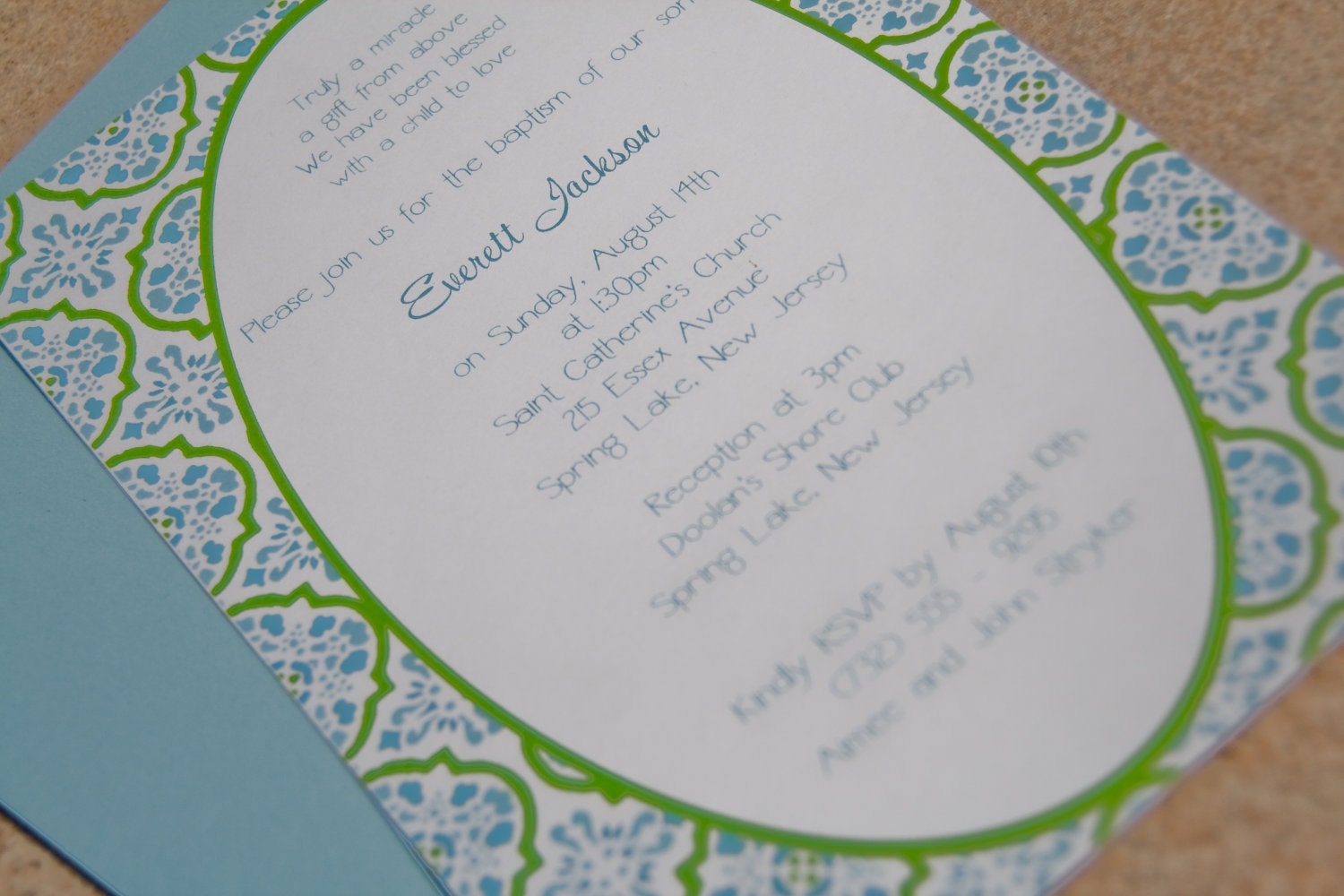 Florentine Tile Wedding Invitation Christening Dinner Party Birthday Invitation Set of 10 by Belleza e Luce Il_170x135