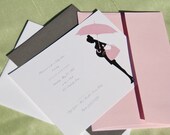 Fashionista Stylish Pregnant Woman Silhouette Purse Umbrella Baby Shower Invitation set of 10 by Belleza e Luce Il_170x135