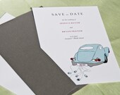 Save the Date Wedding Invitations Getaway Car Invitation Set of 50 by Belleza e Luce