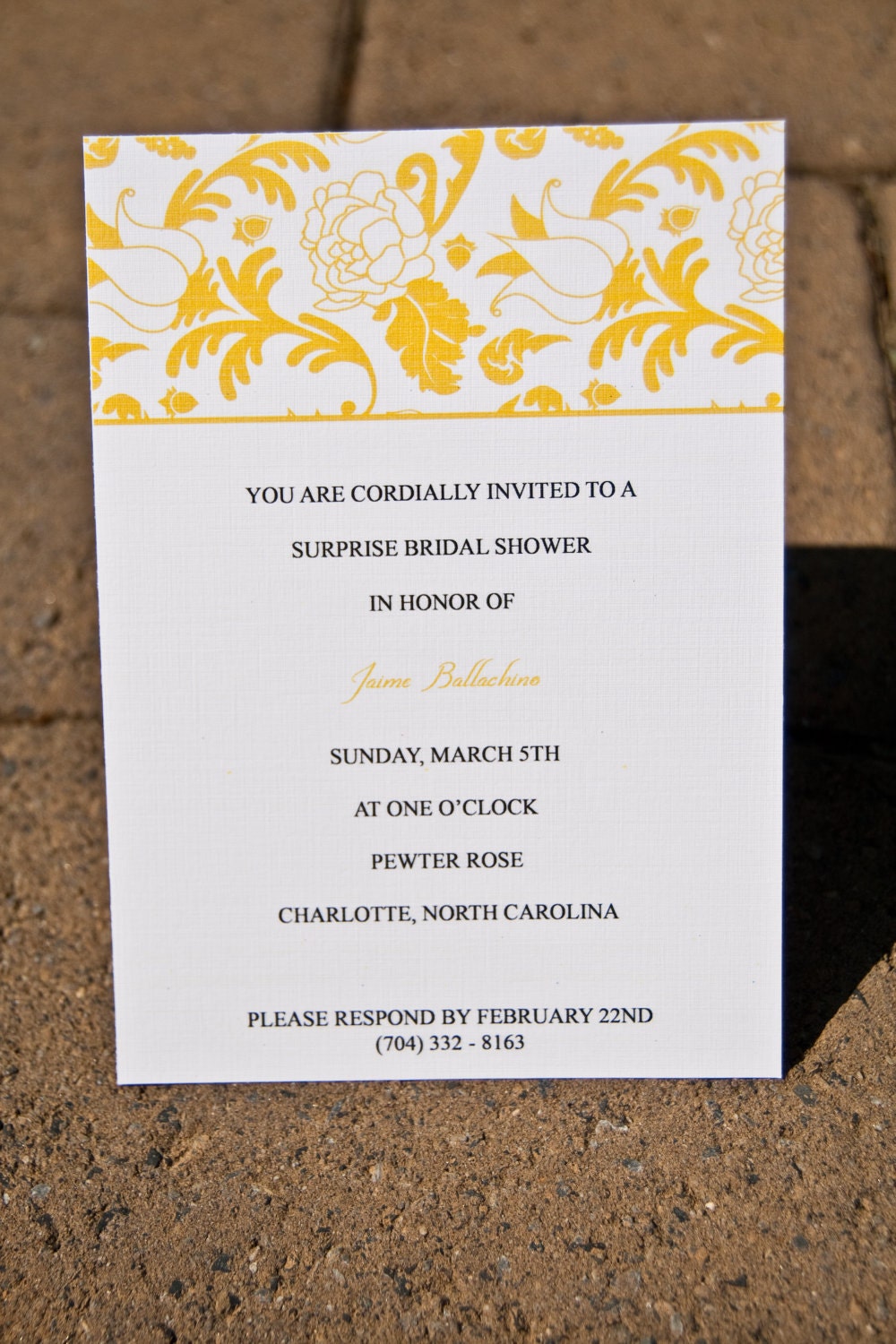 Floral Paisley Wedding Invitation Yellow Flower Party Bridal Shower Invitation Suite Set of 50 by Belleza e Luce Il_170x135