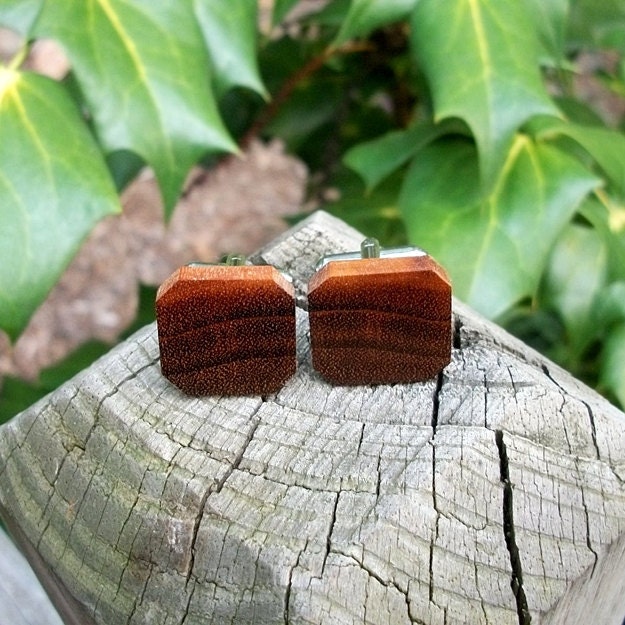 Cufflinks....Cuff Link Set Handcrafted from Exotic Tigerwood