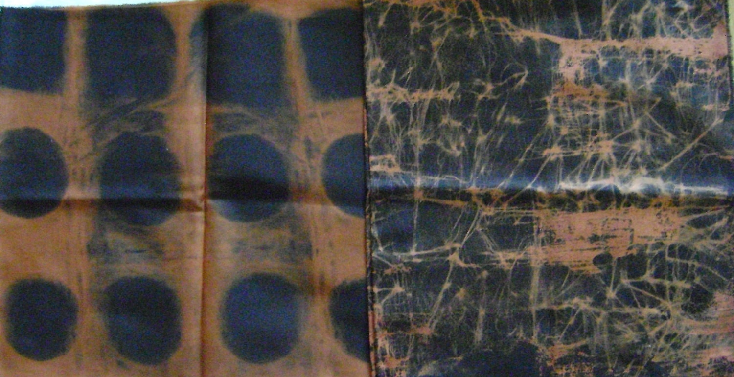 Black Discharge Dyed Cotton 18" x 22"