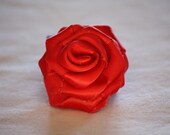 Red Satin Ribbon Rose Embellishment - You Choose The Color and Size