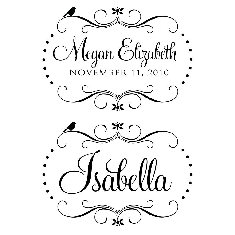 Personalized Vinyl Wall Decal MONOGRAM 30x22