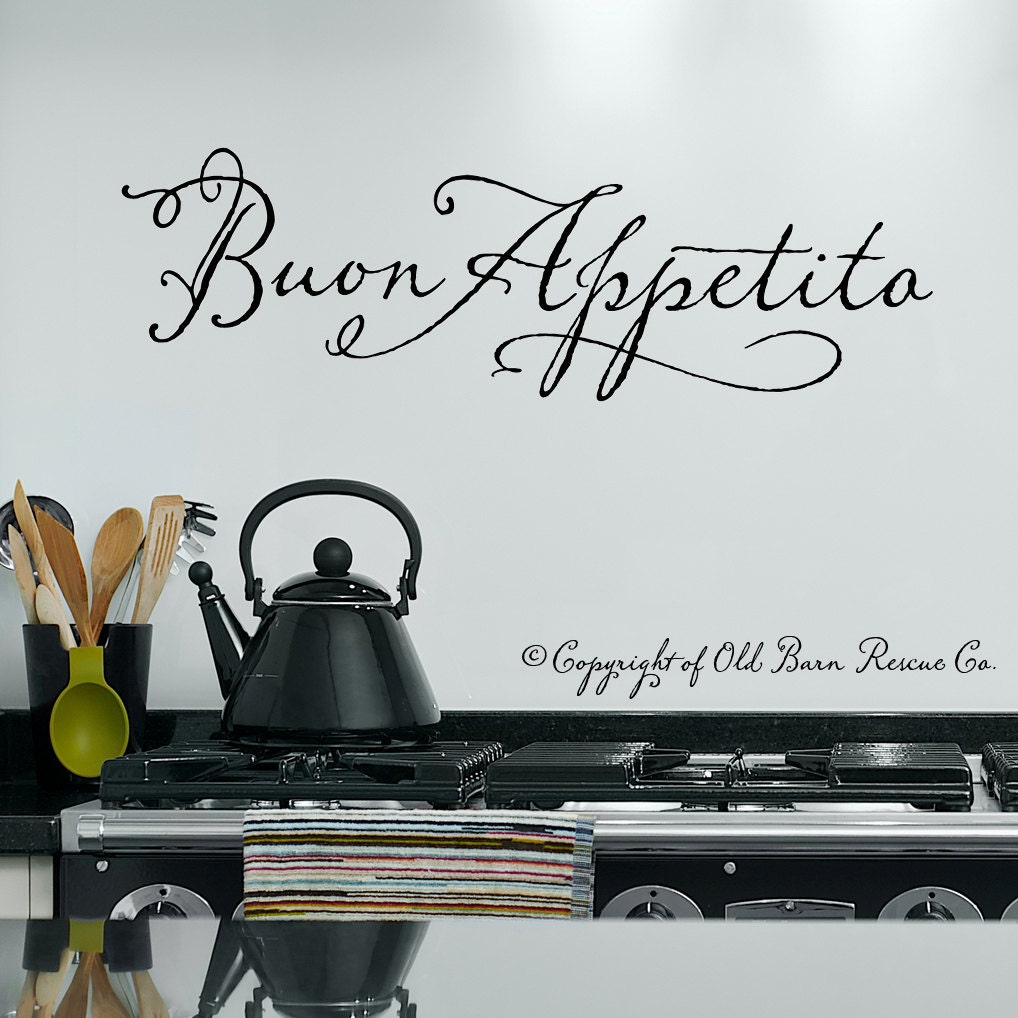 Buon Appetito - Italian Vinyl Wall Decal Lettering Art Design