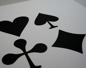 Playing Card Die Cut, Card Symbol Silhouette, Handmade Die Cuts