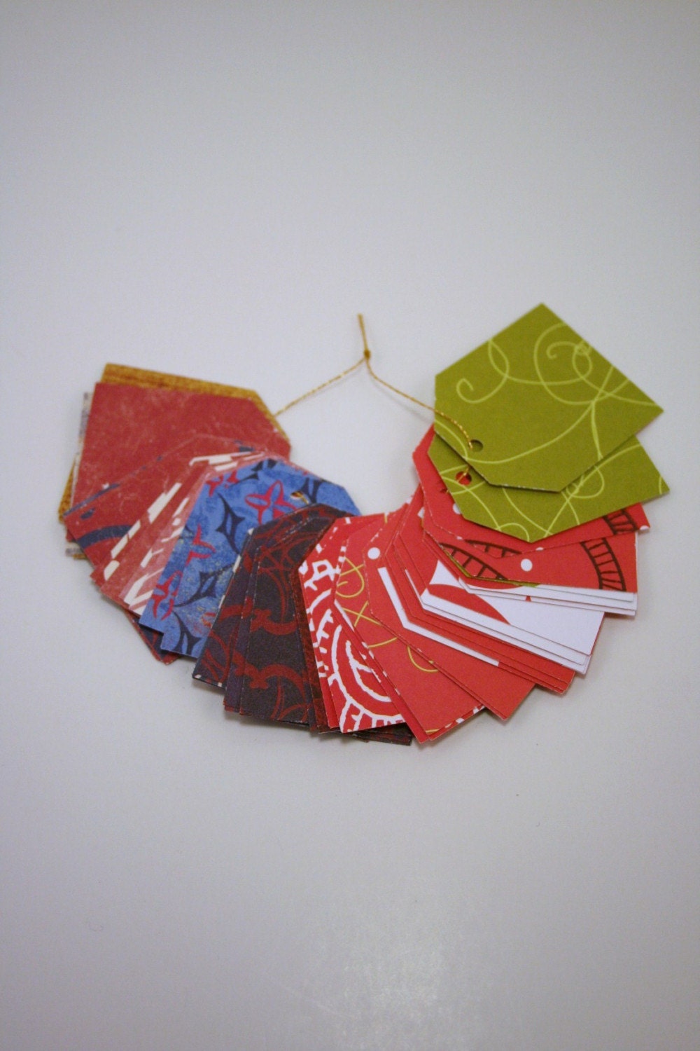 Tag Set of Fifty Hand Punched Upcycled Scrapbooking, Gift, Hang or Merchandise Tags