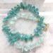 Aquamarine and Apatite Necklace, 14k goldfill beads, 24k gold vermeil S-clasp. Ocean Blue apatite, aquamarine nuggets.