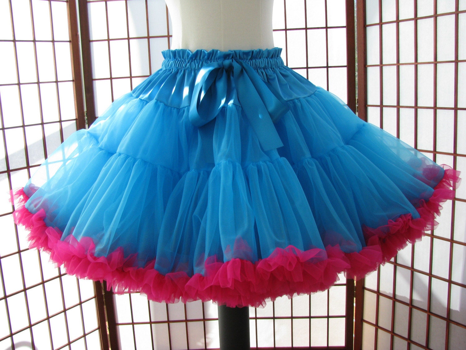 Pettiskirt Turquoise and Fuchsia Size X-Large Custom