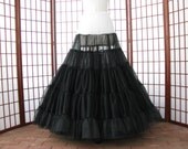 Petticoat Black & White Chiffon Floor Length Single Layer Size Large Custom
