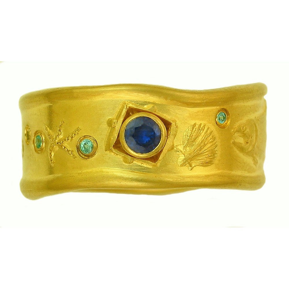 22k gold Undersea Ring MADE TO ORDER using 100 percent recycled gold