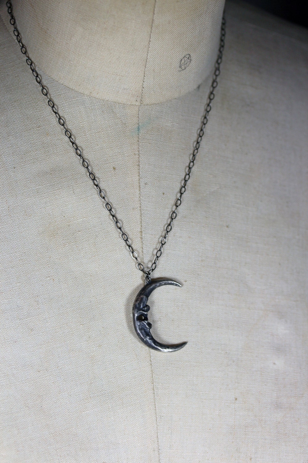 owl moon. owl talon crescent necklace.