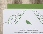 Letterpress Wedding Invitation Sample - Wren Wedding Invitation