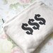 Triple Dollar zip case / pouch / purse - screen printed - Small