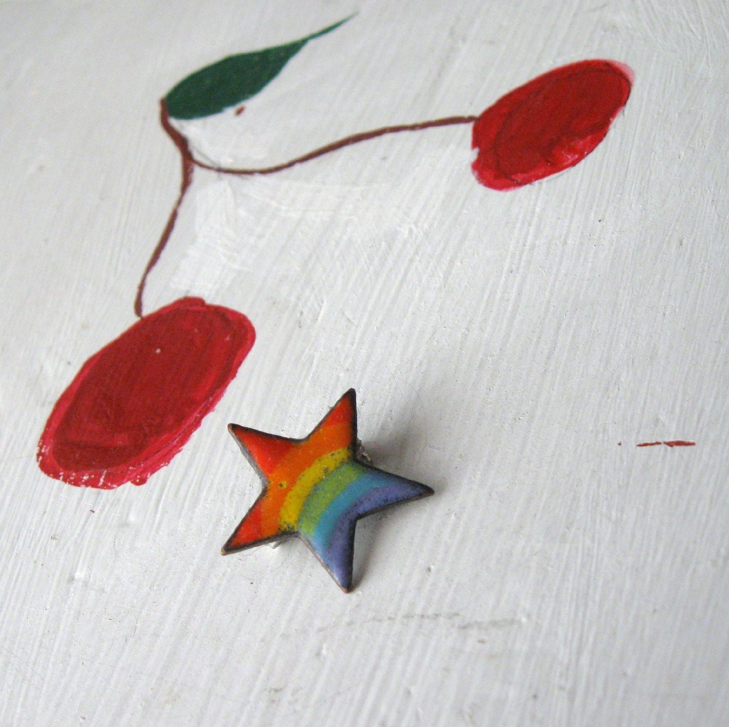 Brooch Pin Star Vintage Seventies Rainbow