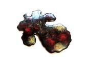 Handmade Leaf Brooch, Enamel Copper Pin