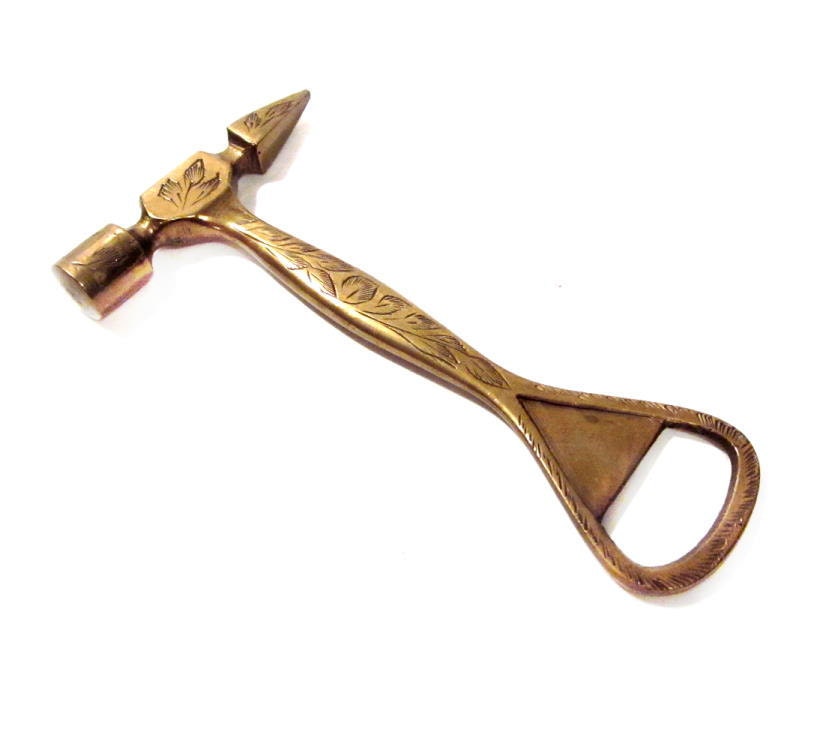 Vintage Bottle Opener / Engraved Solid Brass by VintagePennyLane