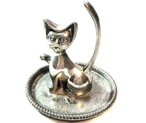 Ring Holder Tray, Cat / Kitten, Vintage Jewelry Holder