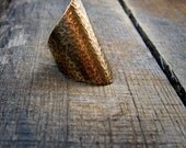 Warriors Shield - Hammered Brass Ring - MADE TO ORDER
