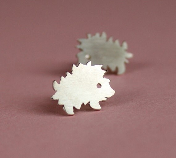 Little Sweet Hedgehog Earrings in Sterling Silver