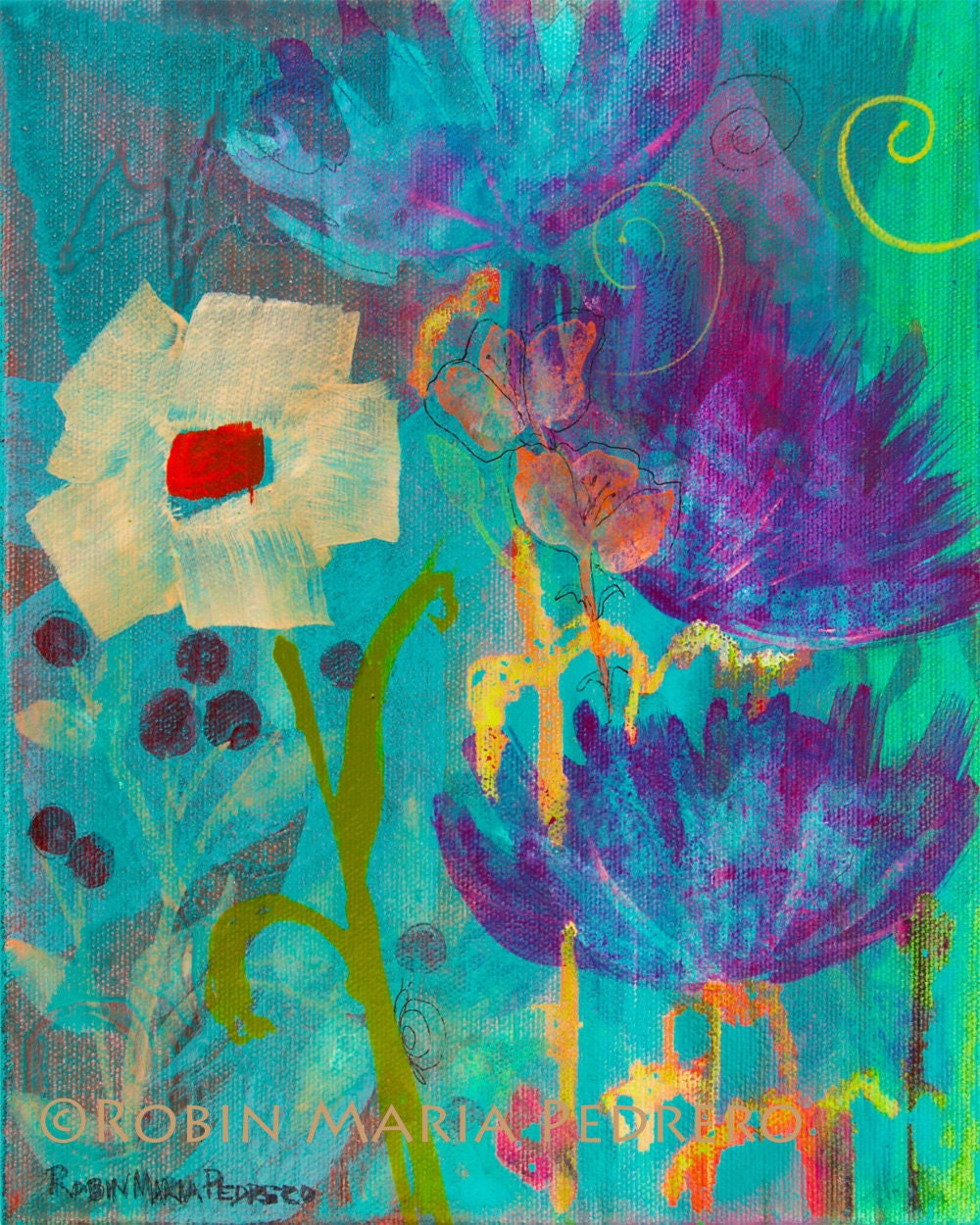 Conscious Living floral art print
