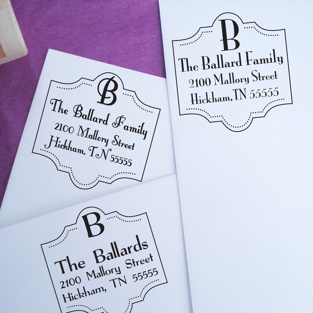 Dottie Scroll Customized Address Stamp - Medium