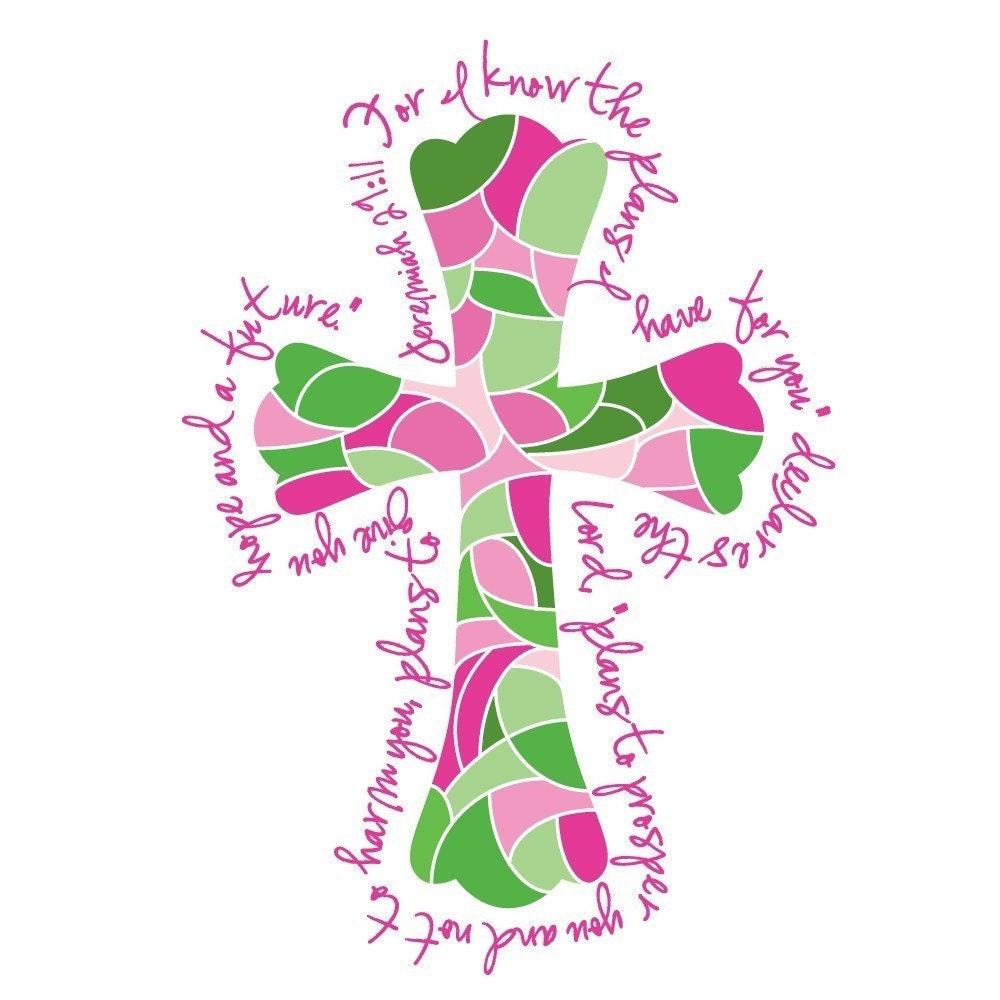 Jeremiah 29-11 Mosaic Cross Printable Stationery