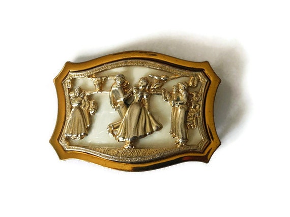 Vintage Square Dancers Belt  Buckle