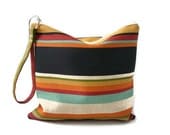 Water Resistant Bag, Re-Usable Snack Bag, Toiletry Bag for Women, Beach Umbrella Stripes, Beach Bag