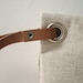 Wristlet, Linen Clutch Purse - Natural Linen, Leather Wrist Strap (Brass Zipper)