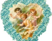 Digital Collage Sheet  Victorian Valentine Postcard Images (Sheet no. O43)