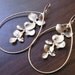Orchid Flower Chandelier Earrings 16K Gold