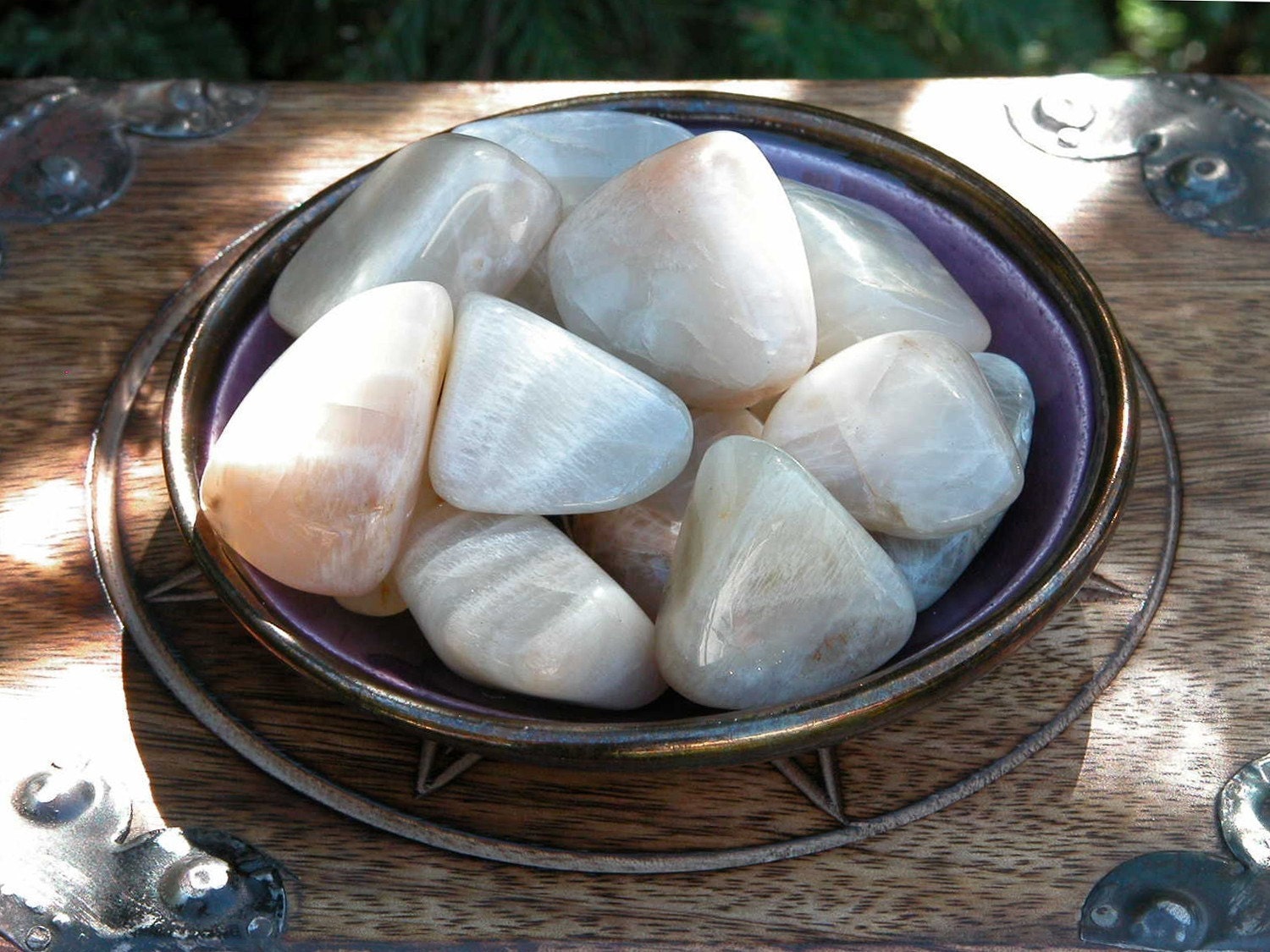 Moonstone Tumbled Gemstone . Feminine Energy . For Protection, Divination, Love, Wishes, Peace and Harmony . Large Set of 2