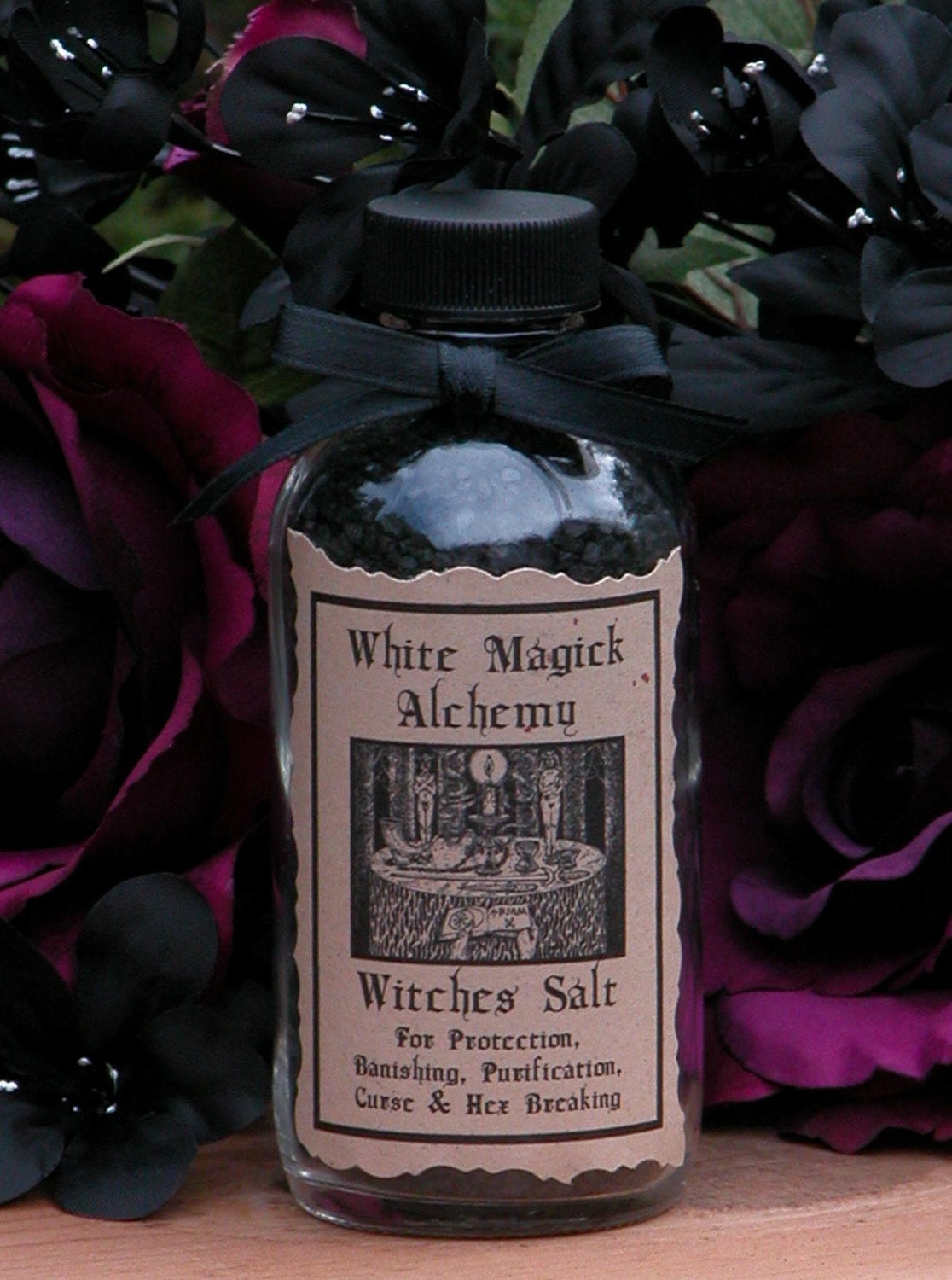 Black Witches Salt . For Protection, Banishing, Purification, Curse and Hex Breaking, Shadow Works, Change . Culinary . 5 ounces